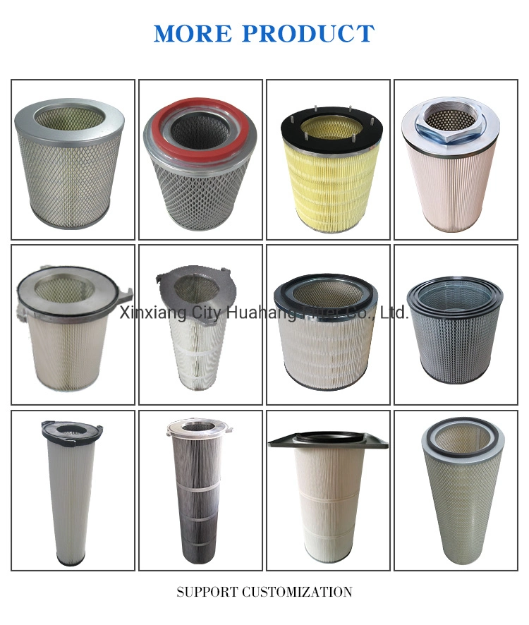 Huahang supply basic customization sample customization Powder coating air filter cartridge dust collector filter element 356x670 Polyester Gas Air Filter